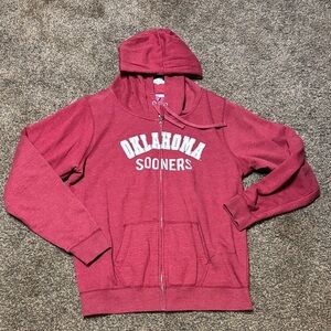 Campus Heritage Oklahoma Sooners Hoodie Womens 2xl 2x Zip up sweatshirt Bling